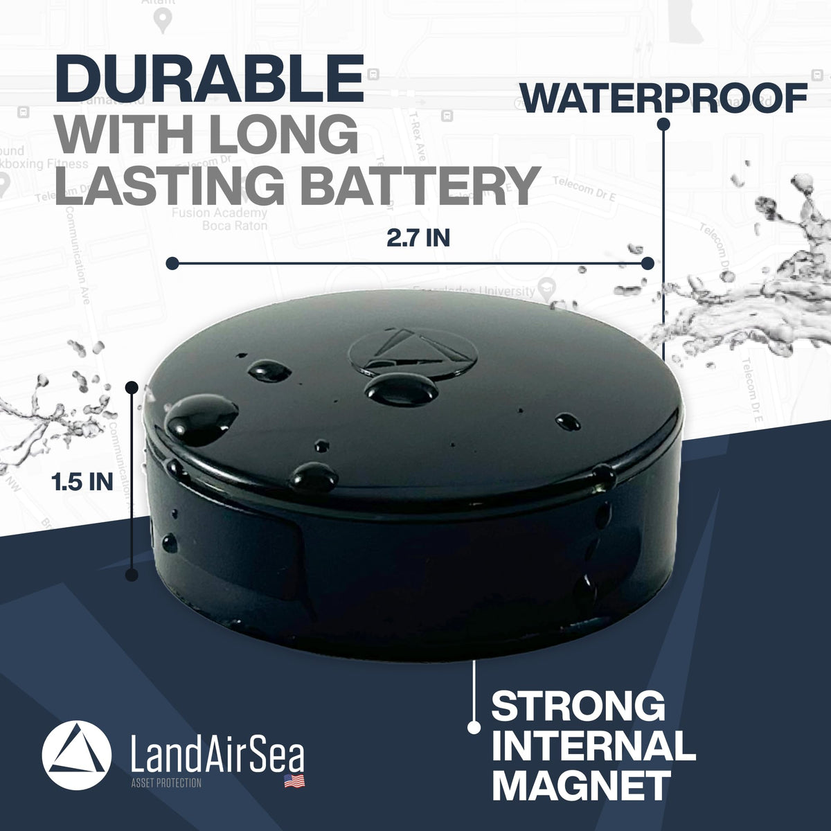LandAirSea Overdrive magnetic base attachment on metal, secure fast mounting