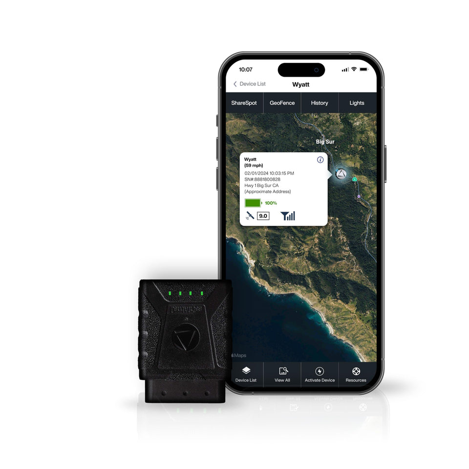 LandAirSea Sync OBD-II port discreet vehicle tracking.