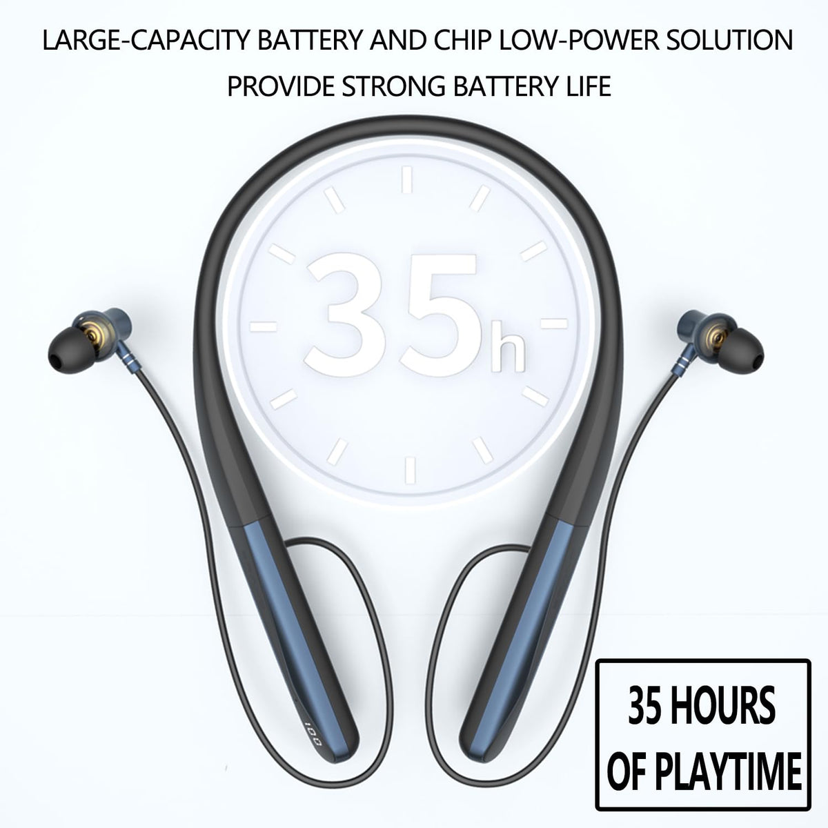 LANDIBO magnetic earbuds snapped together for tidy storage and tangle-free portability
