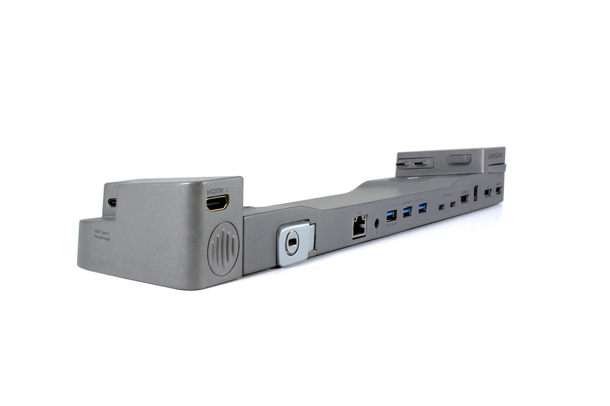 LandingZone ports closeup highlights HDMI/DP options for versatile displays.