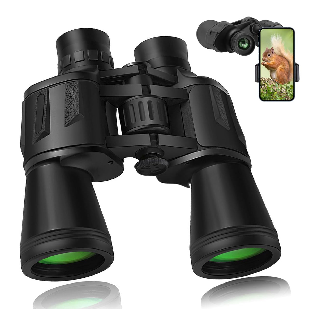LANDVIEW front view of binoculars showing compact design and comfort grip