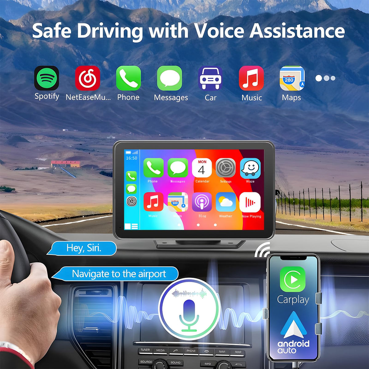 LANGDA touchscreen detail with vibrant icons for easy use