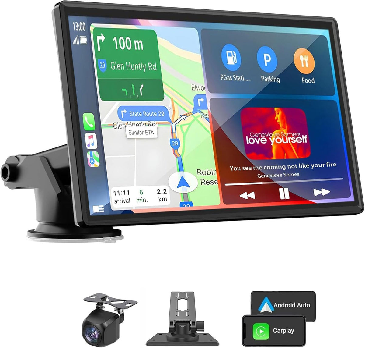 LANGDA front 7-inch display showing CarPlay for clearer controls