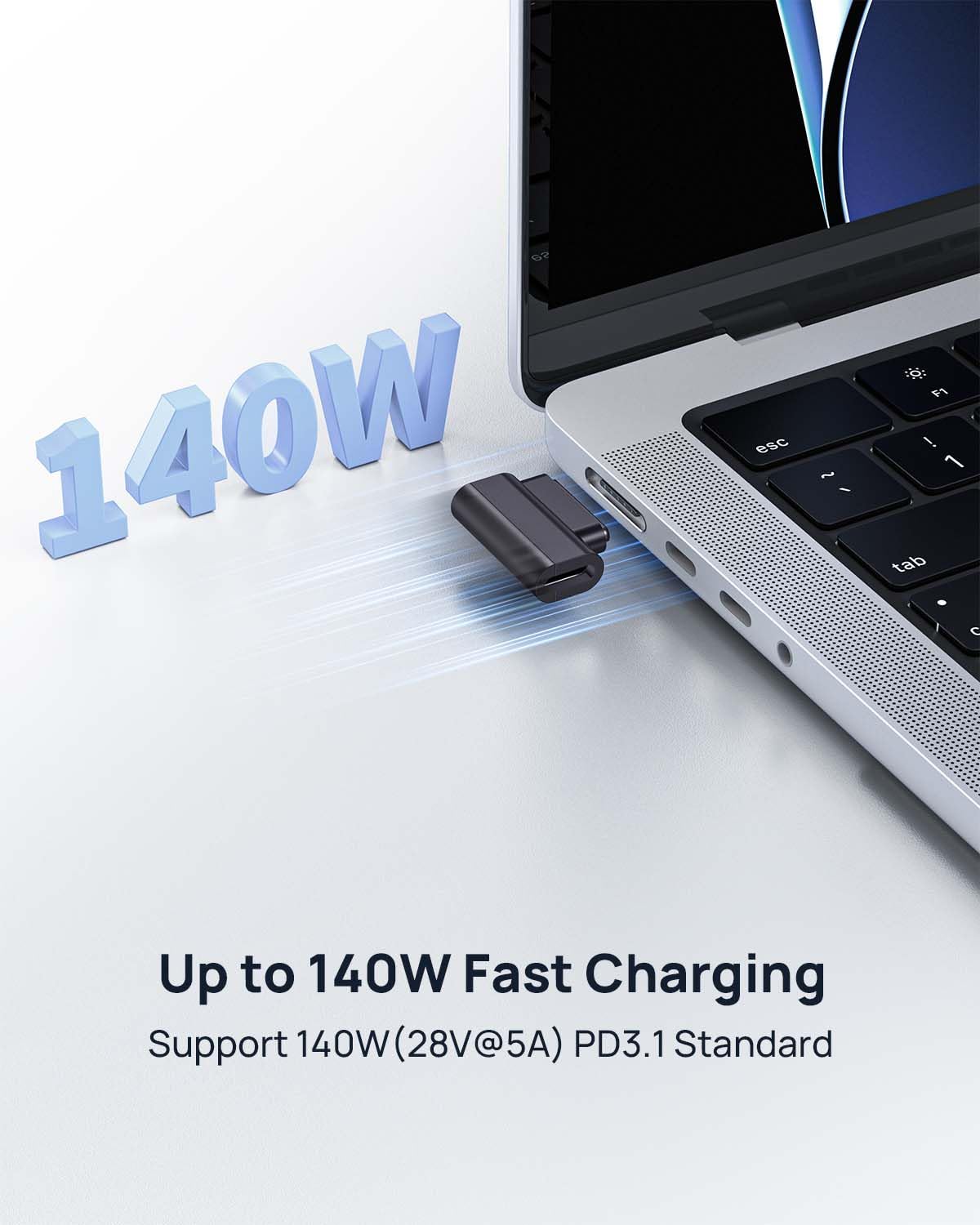 Lanhiem 140W PD fast charge setup with compatible charger and cable
