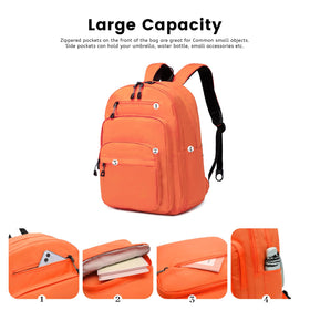 Lanola orange back panel with ventilated padding for comfort