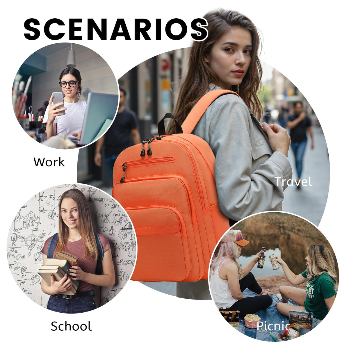Lanola orange durable polyester material for daily use
