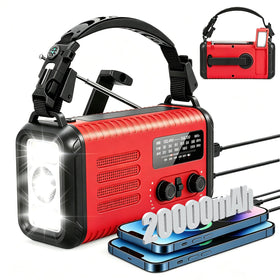 Lanshanchu emergency radio front view showing large 20000mAh battery.