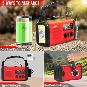 Lanshanchu solar and hand crank charging setup for outages.