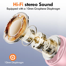 Lanteso 10mm driver delivers deep bass and crisp highs.