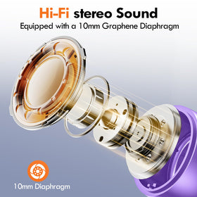 Lanteso earbuds 10mm driver delivering deep bass for rich sound.