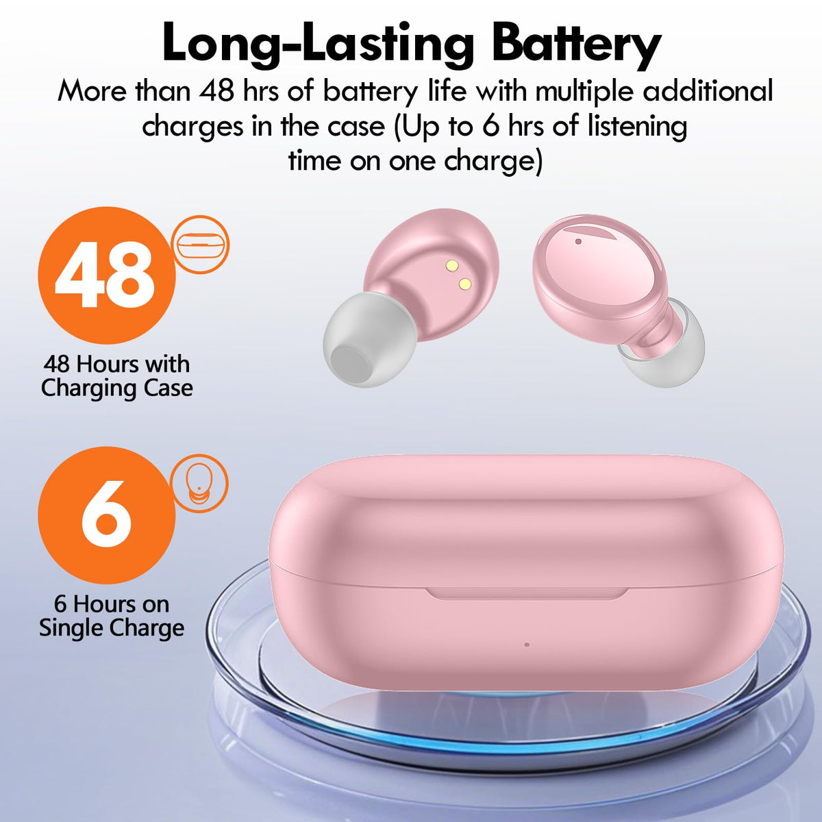 Lanteso compact charging case keeps earbuds ready for on the go workouts.