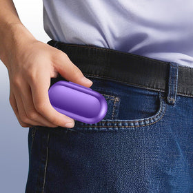 Lanteso purple earbuds highlight stylish, compact design for everyday use.