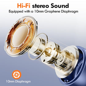 10mm driver inside Lanteso earbuds delivering crisp highs and deep bass
