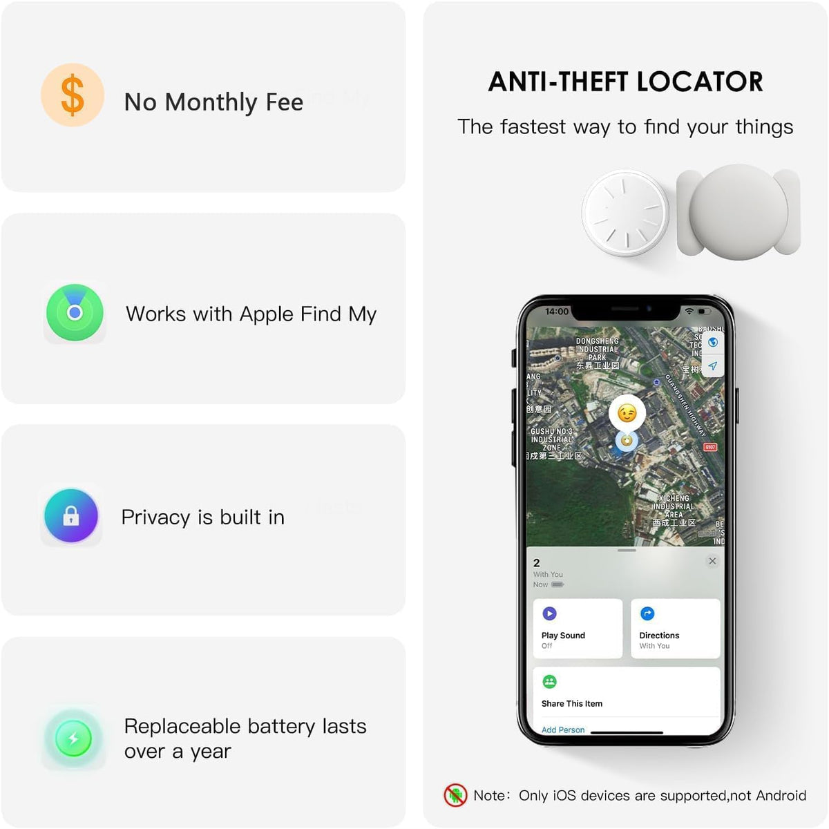 LAOLASEED no-subscription GPS tracker keeps fees away