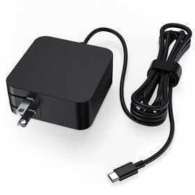 LAP POW USB-C 65W charger with foldable plug for travel-friendly charging.