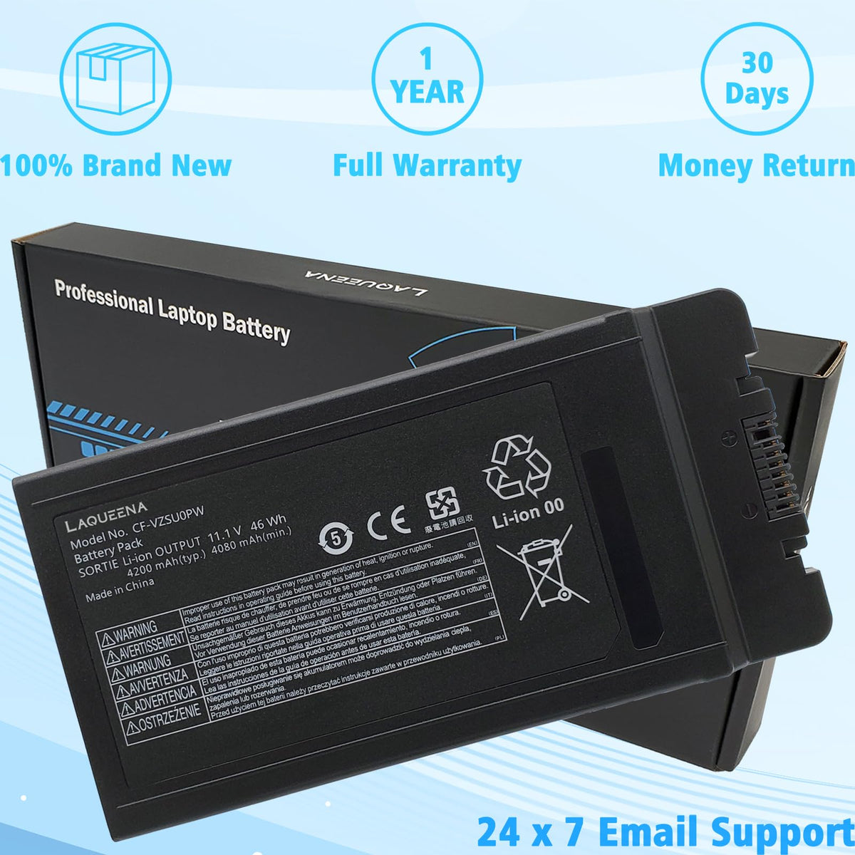 LAQUEENA 46Wh lithium-ion battery suitable for Toughbook 54 devices.