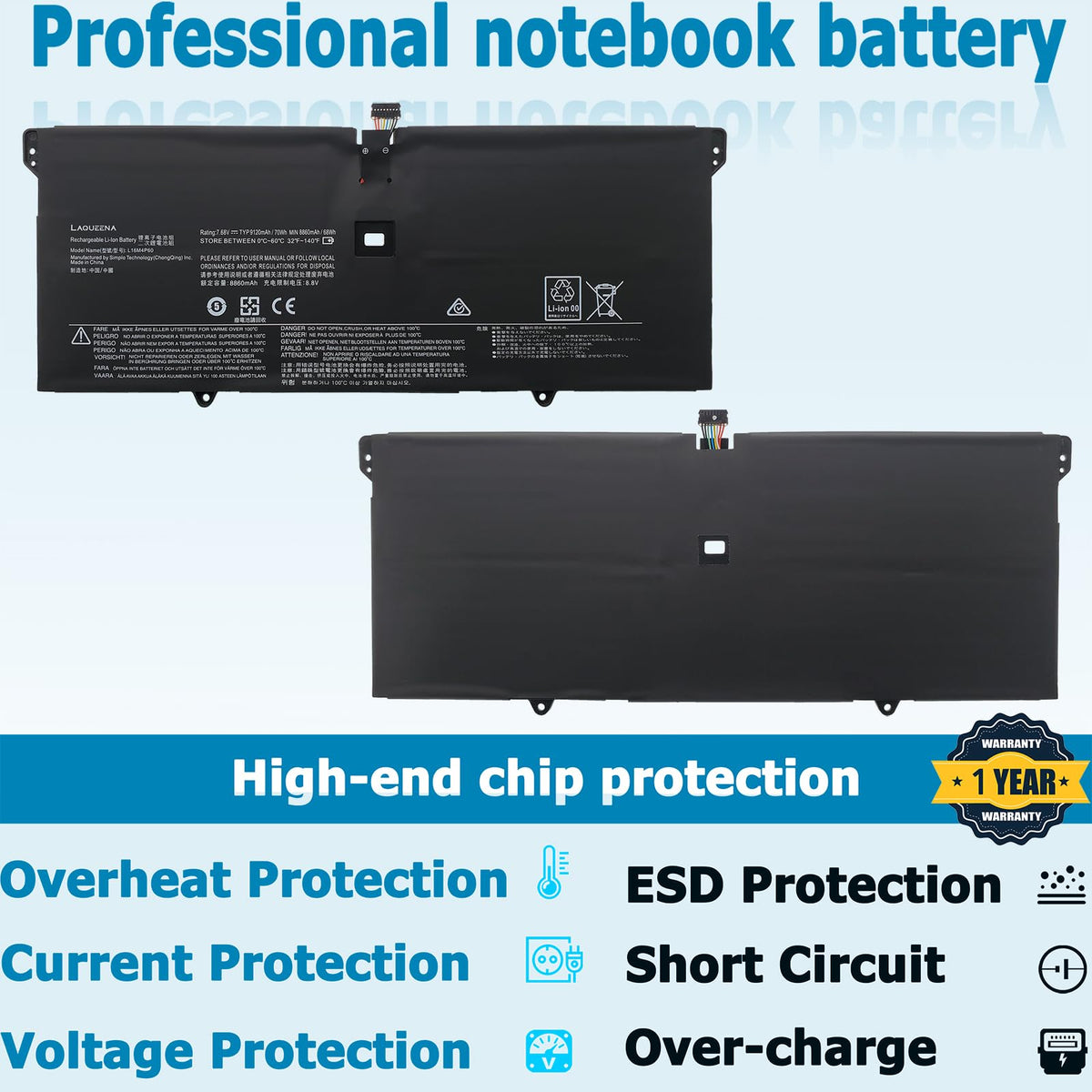 LAQUEENA battery installed in Lenovo laptop demonstrating easy replacement benefit
