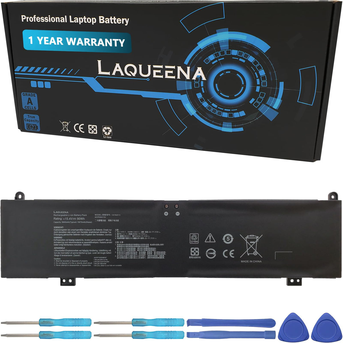 LAQUEENA C41N2013 battery front view for Asus laptops, reliable power on demand.