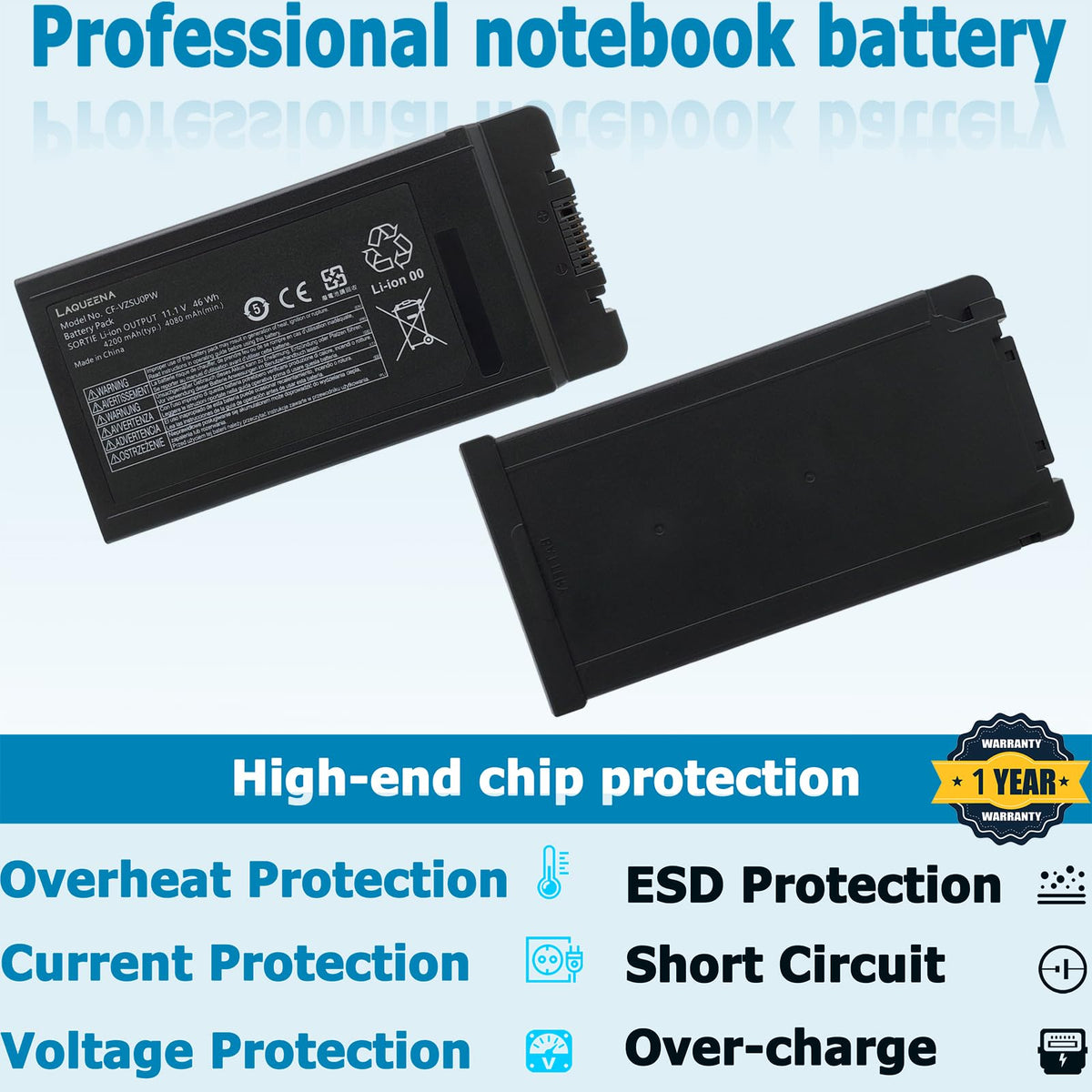 LAQUEENA CF-VZSU0PR front view confirms compatibility with Toughbook 54 models.