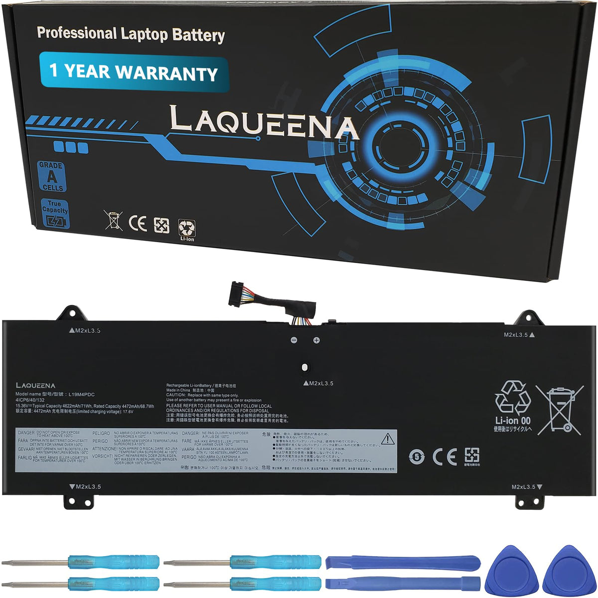 LAQUEENA front view showing battery shape and quick fit benefits