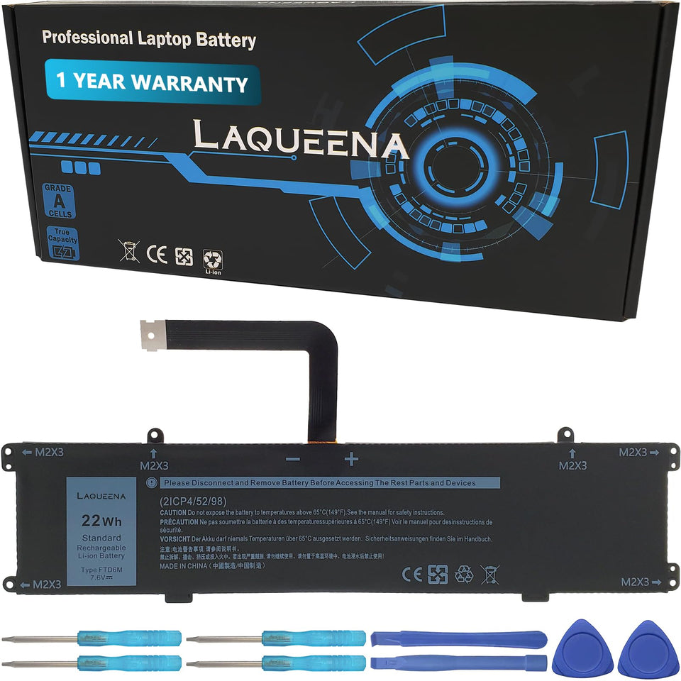 LAQUEENA FTD6M laptop battery for Dell Latitude 7285 keyboard powers on the go