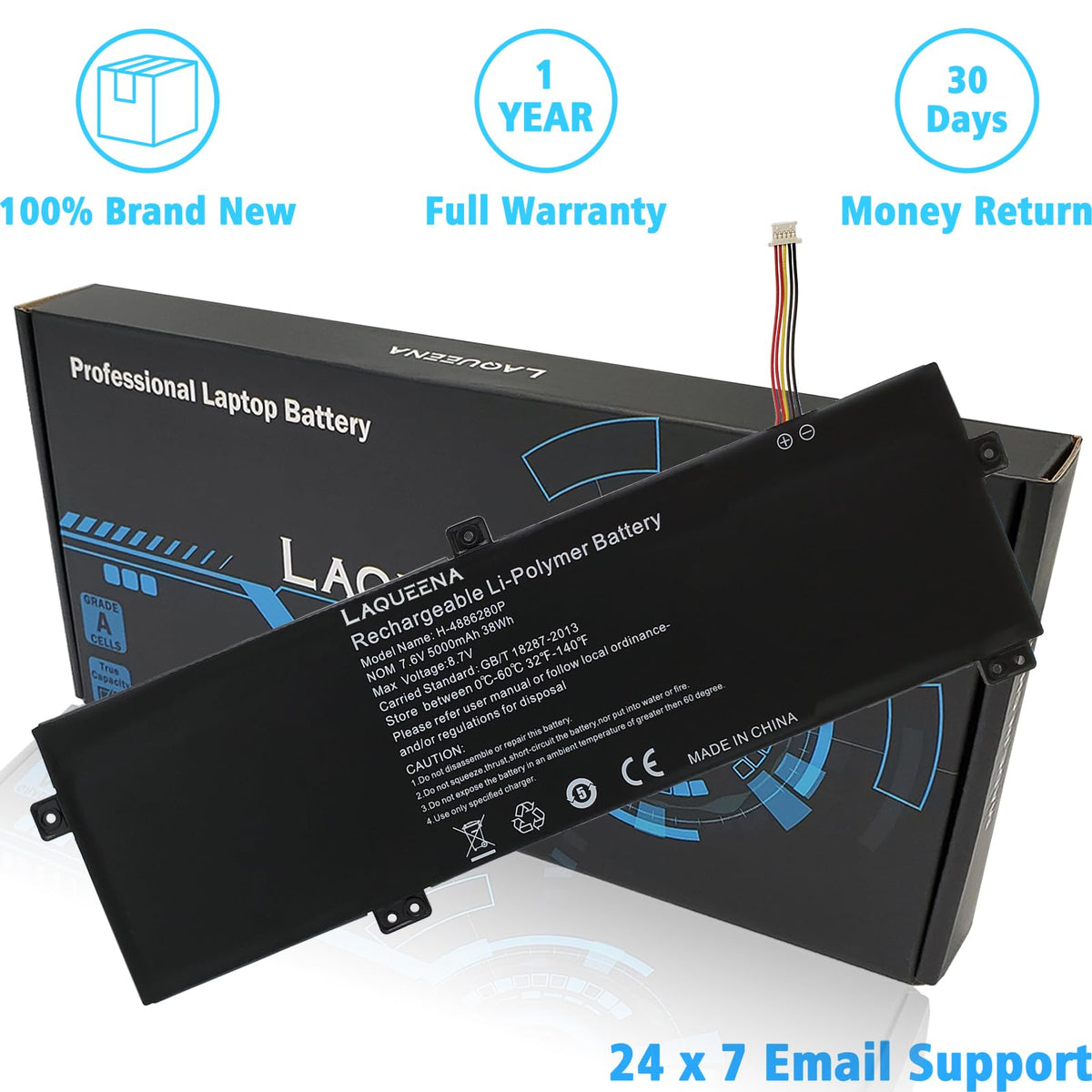LAQUEENA installed in Gateway GWTN156 laptop demonstrating restored portable power