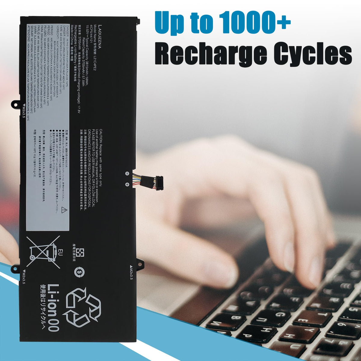 Laqueena L21C4PE2 battery inside laptop shows reliable performance