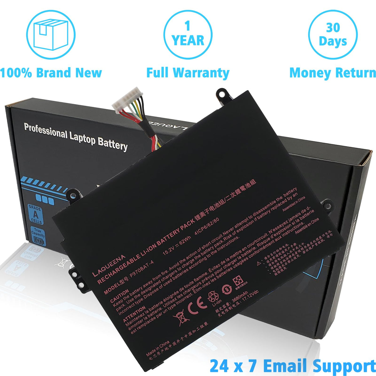 LAQUEENA battery installed in laptop restoring power for uninterrupted work