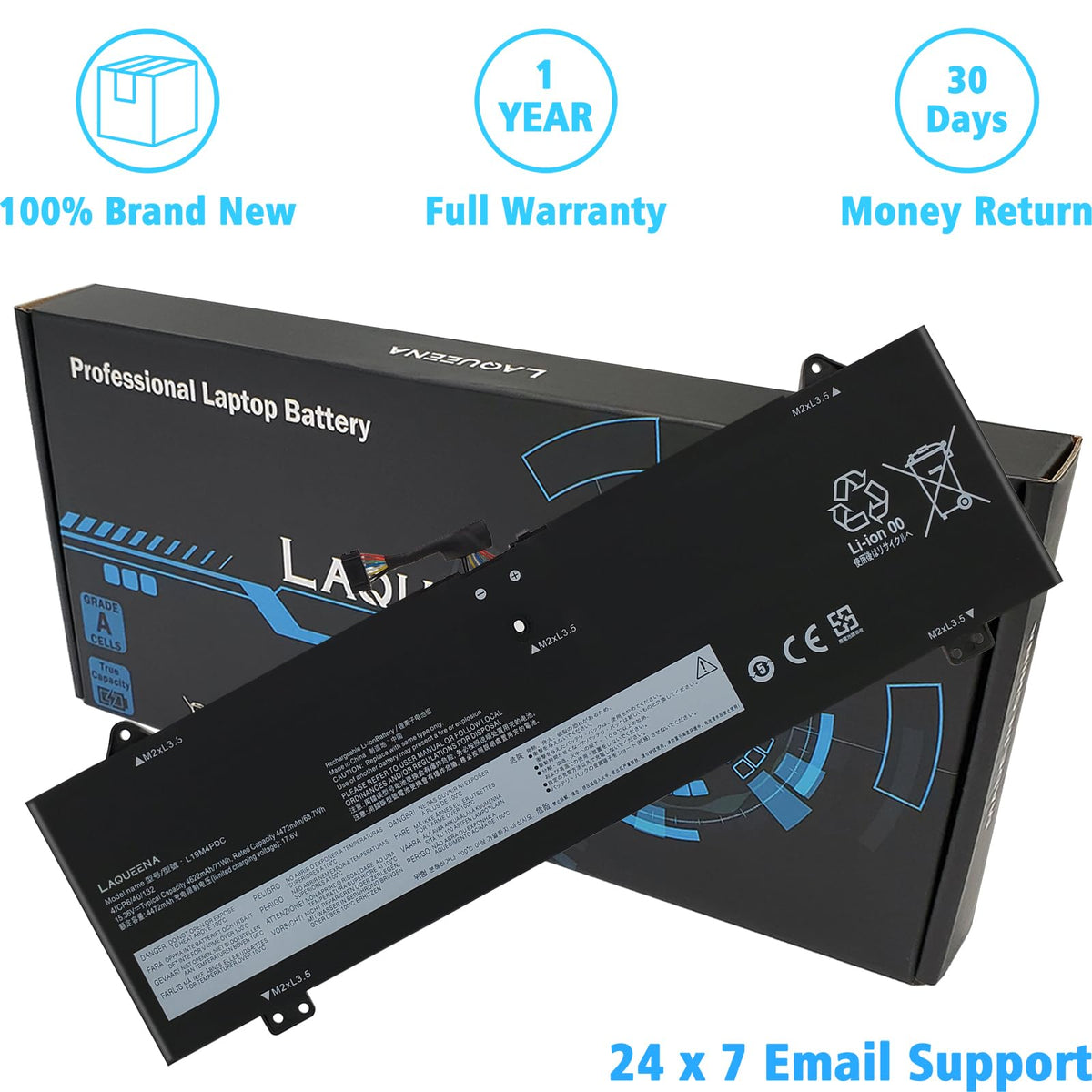 LAQUEENA side profile showing slim pack for easy laptop replacement