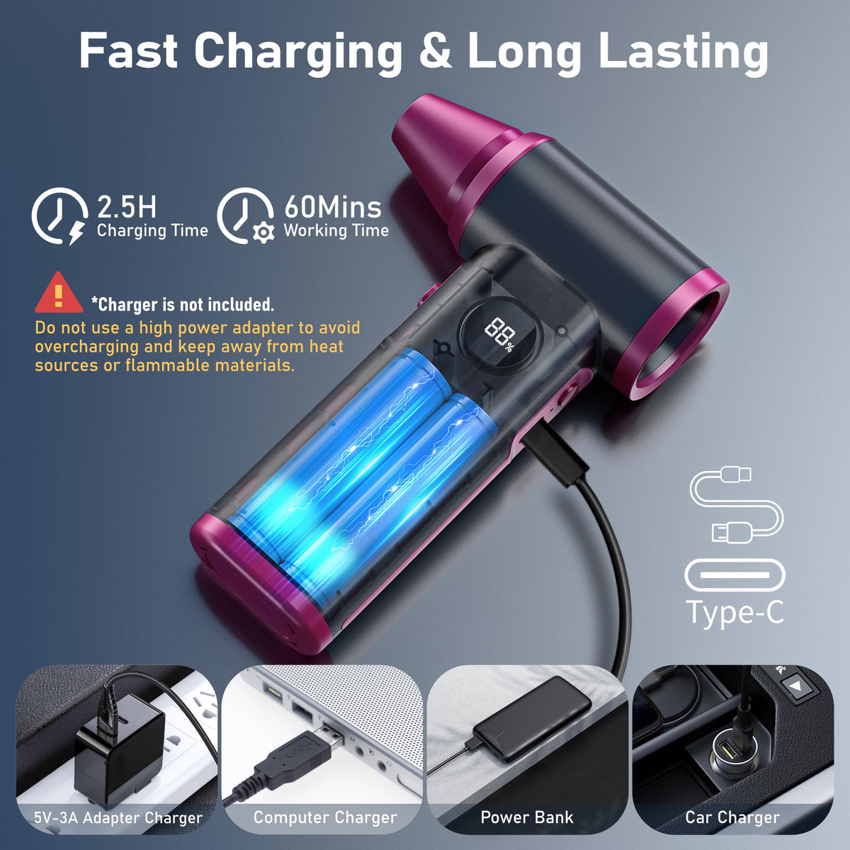 Larkeey air duster handheld use for precise keyboard cleaning