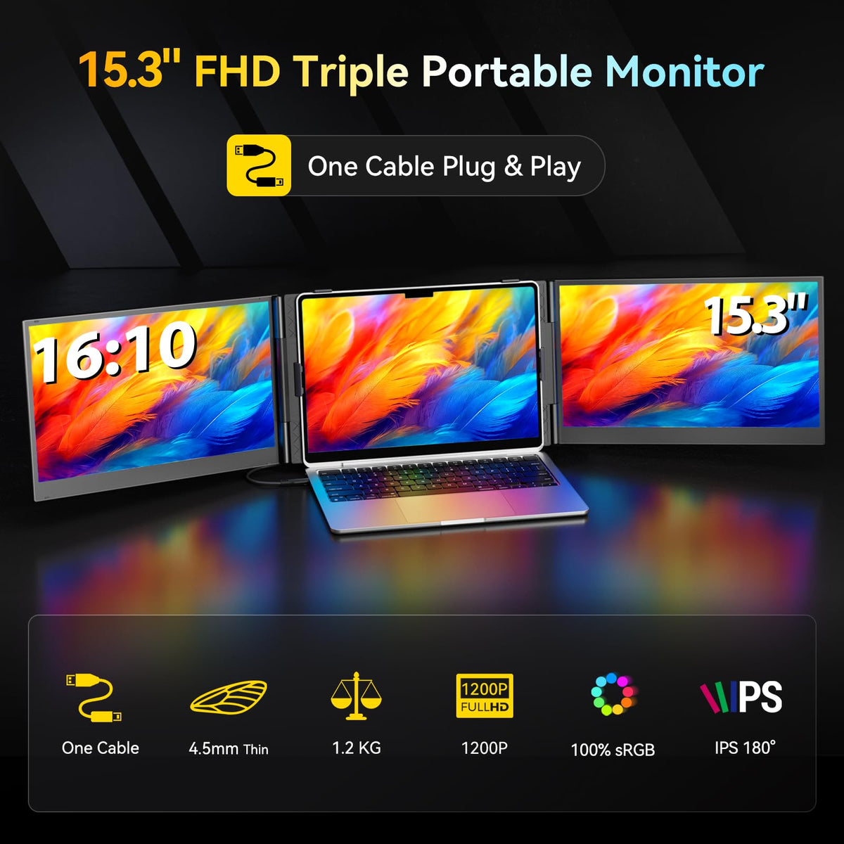 Larksmile one-cable setup reduces desk clutter for on-the-go professionals.