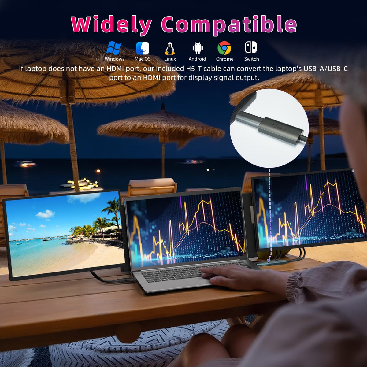 Larksmile protective travel case stores screens and cables securely