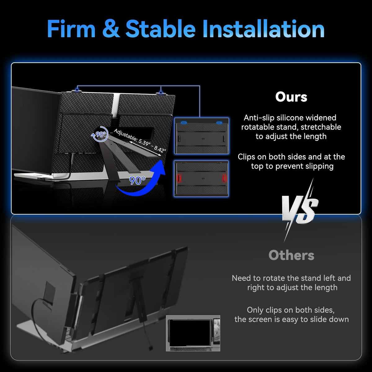 Larksmile ultra-slim portable design beside a laptop