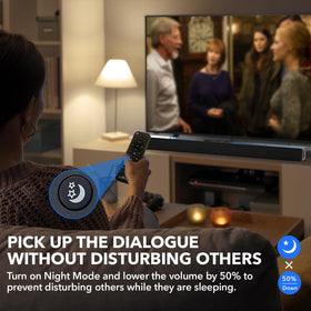 LARKSOUND 2.1 CH arc HDMI port close-up enables convenient TV control.