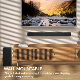 LARKSOUND 2.1 CH remote control for easy mode switching.