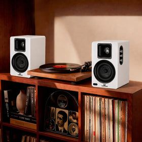 LARKSOUND 4-inch woven glass fiber woofer provides punchy bass and fast response.