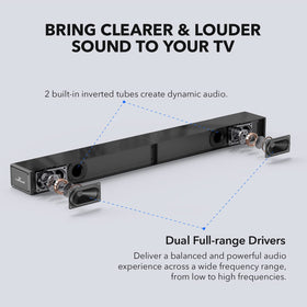 LARKSOUND mounted below TV demonstrating low-profile placement benefit