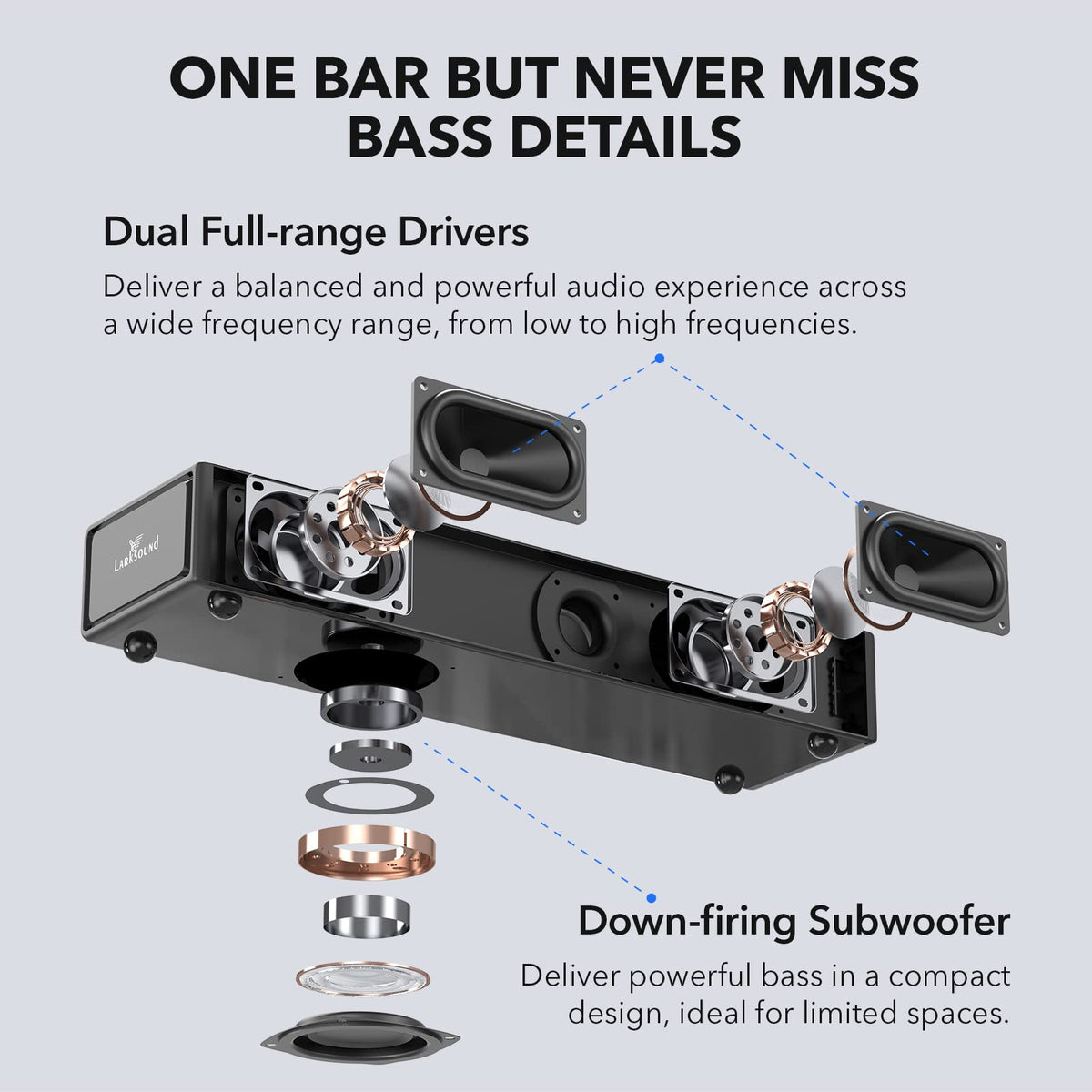 LARKSOUND grille texture and finish highlighting premium detail