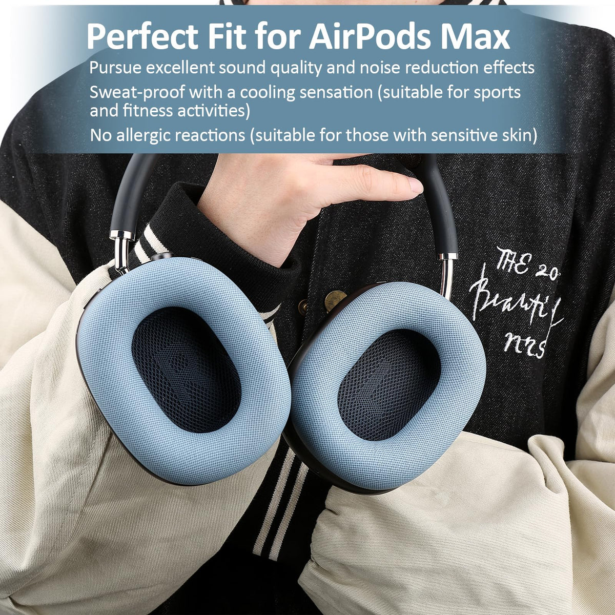 Laselan airpods max cushions midnight black deliver secure fit and refined aesthetics