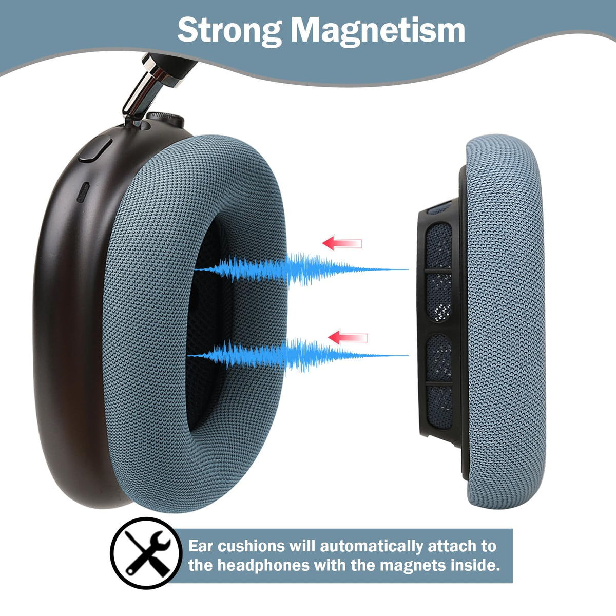 Laselan airpods max cushions protein-leather cover adds durability and a premium feel