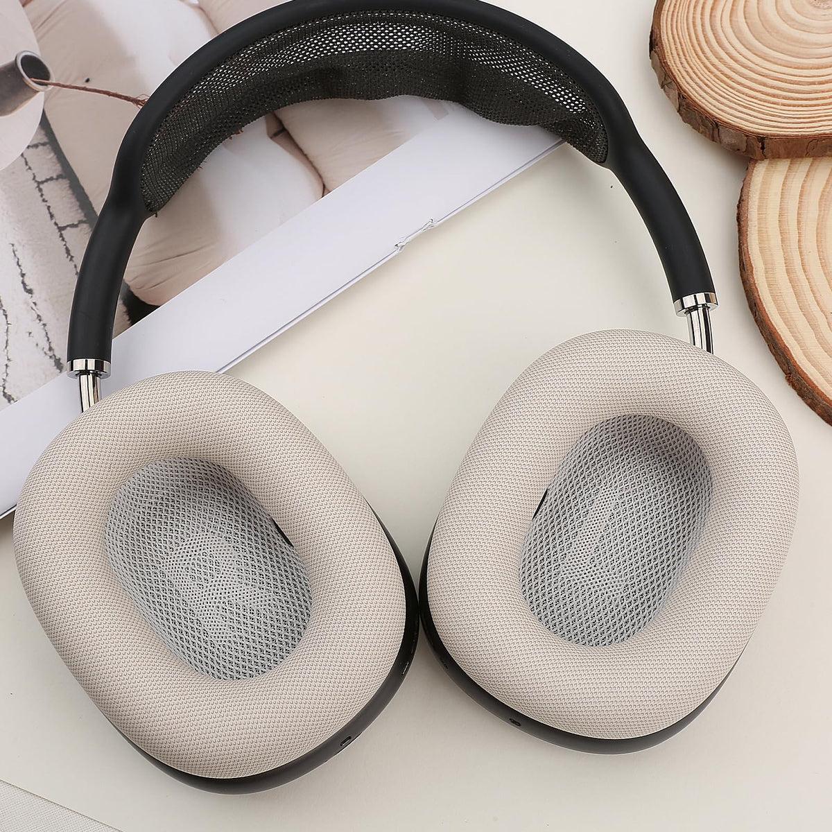 Laselan ear cushions magnetic attachment for quick, secure installation.