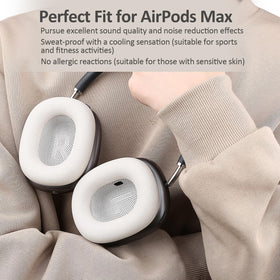 Laselan AirPods Max ear pads midnight black texture highlight for daily listening.