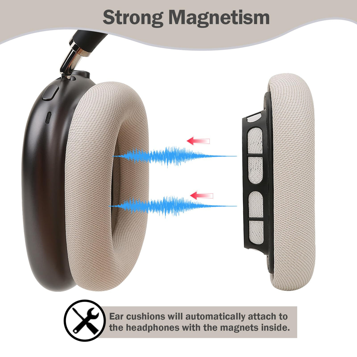 Laselan AirPods Max ear pads orange bright color for ergonomic fit and noise control.