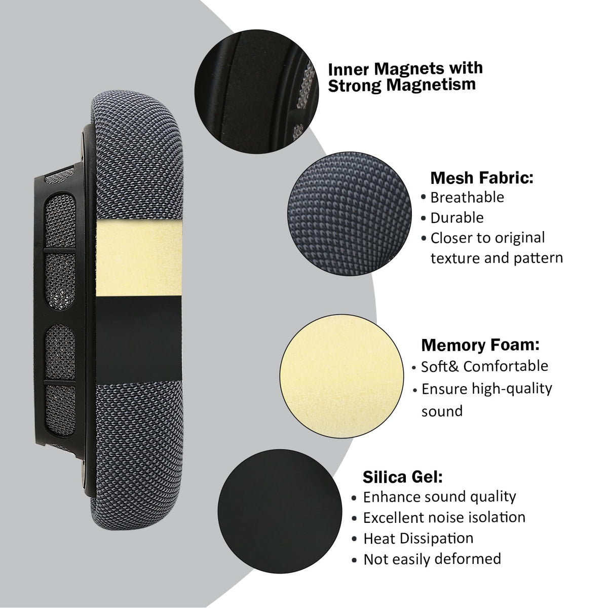 Laselan AirPods Max blue-sky cushions provide breathable daily wear