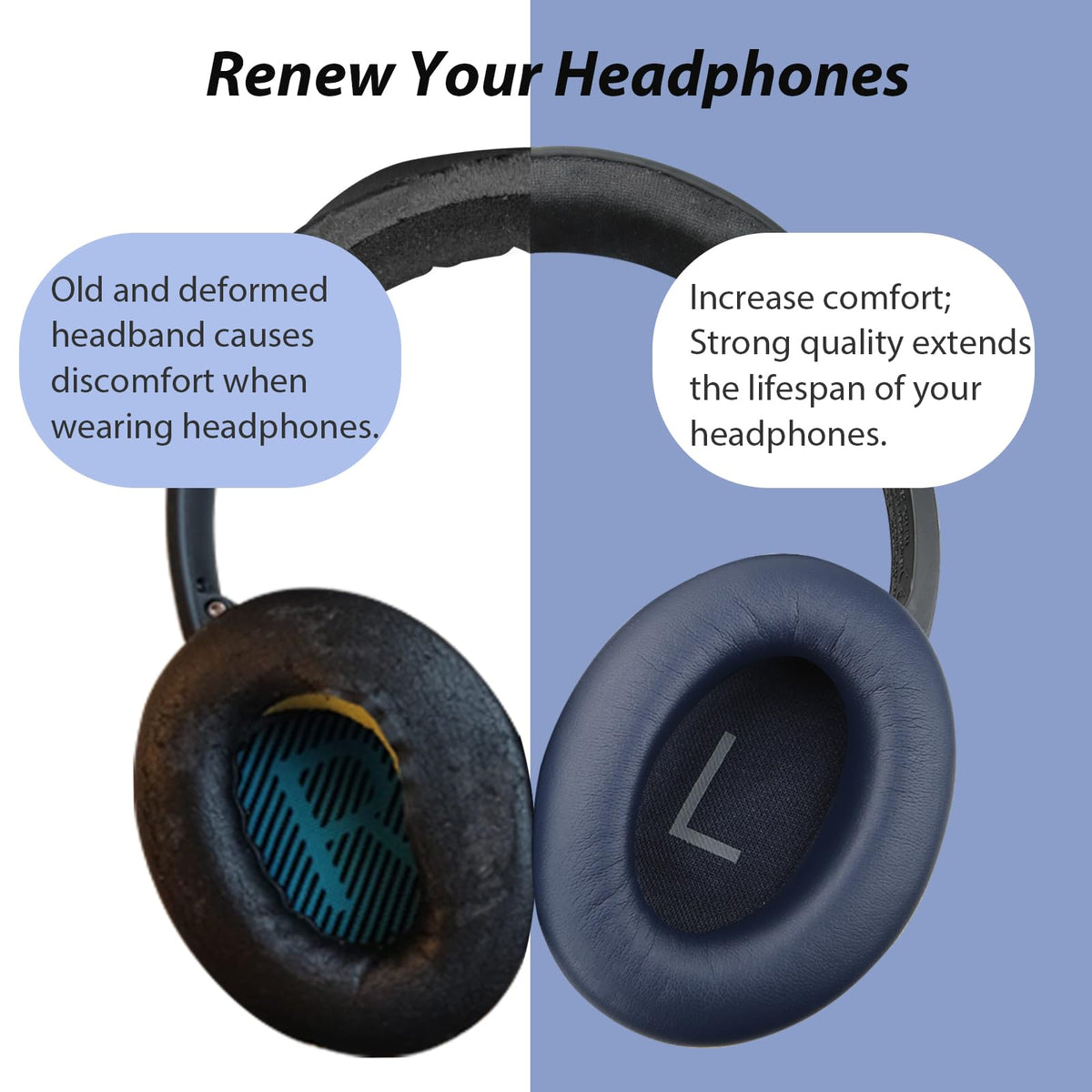 Laselan black headband pad for premium look and comfort.