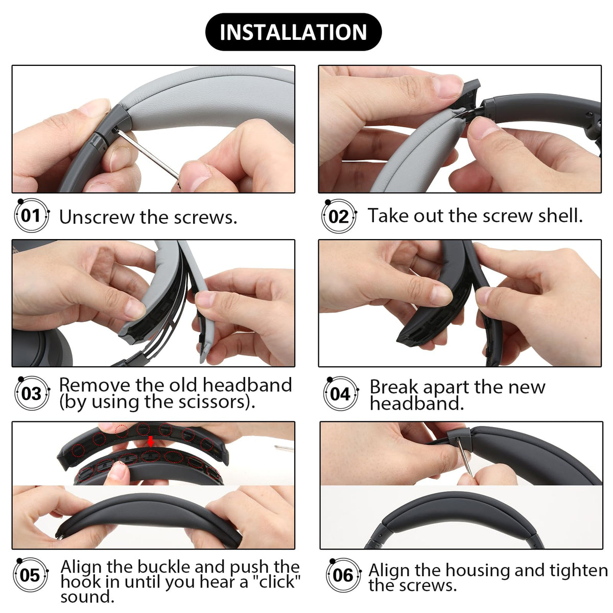 Laselan curved stitching minimizes gaps on the headband.