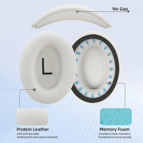 Laselan replacement-earpads for Bose QC35 beige with premium materials.