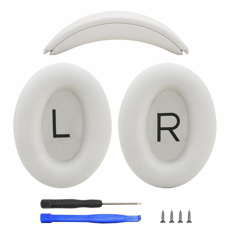 Laselan replacement-earpads for Bose QC45 beige with memory foam comfort.