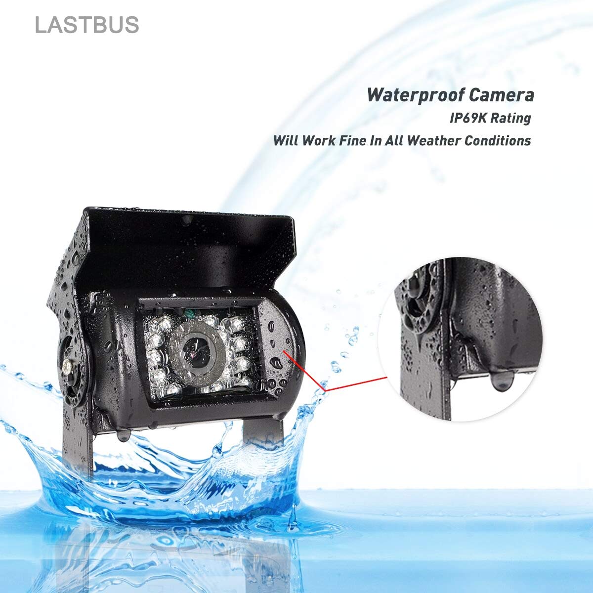 LASTBUS metal shell with IP69 waterproof protection for harsh weather.