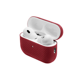 Latercase crimson held in hand showing nonslip matte grip benefit